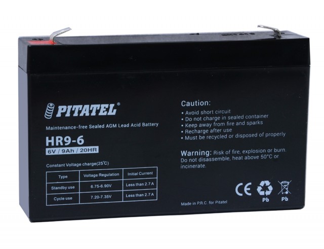 

Аккумуляторная батарея для ИБП Pitatel HR9-6, 6V, 9Ah (HR9-6), HR9-6