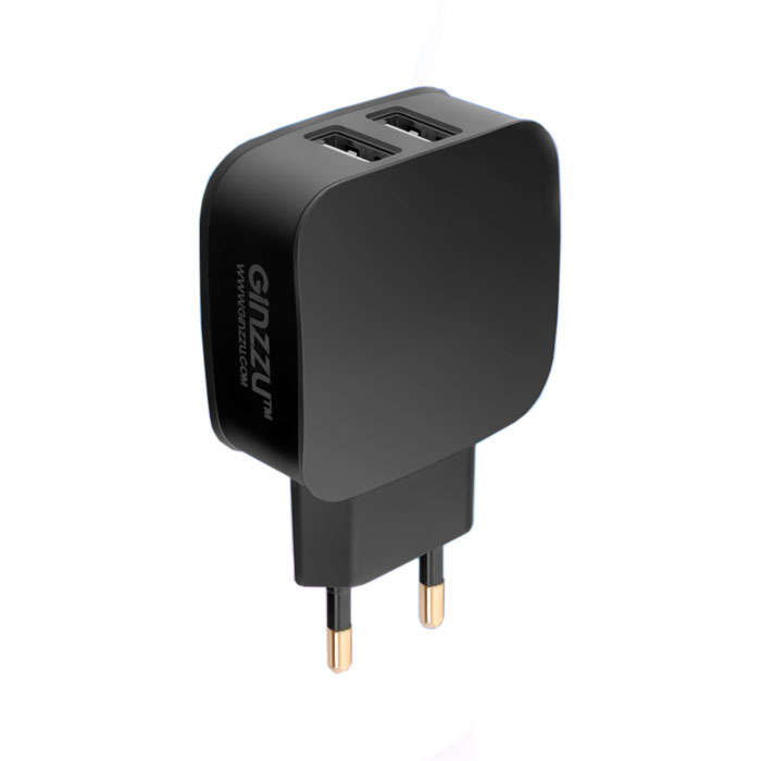 

Сетевое зарядное устройство GINZZU GA-3008B, 2USB, 2.1A, черный, GA-3008B