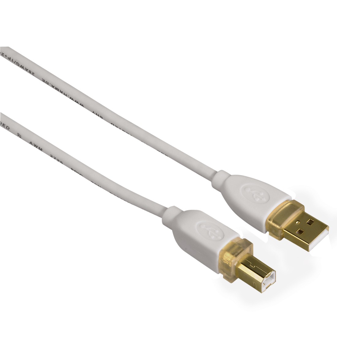 

Кабель USB2.0(Am)-USB2.0 (BM), Hama, 1.8m, белый (78462)