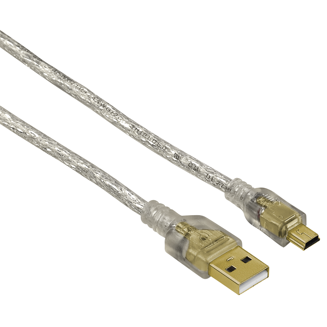 

Кабель USB A-mini B(m), Hama, 75см, прозрачный (00039744)