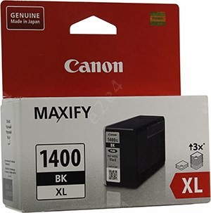 

Картридж струйный Canon PGI-1400XL BK (9185B001), черный, оригинальный, объем 34.7 мл, ресурс 1200 страниц для Canon Canon MAXIFY-MB2040 / MB2340, PGI-1400XL BK