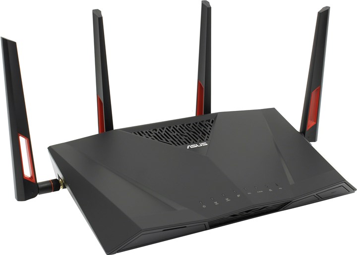 Маршрутизатор ADSL ASUS DSL-AC88U, 802.11a/b/g/n/ac, 2.4 / 5 ГГц, до 3.17 Гбит/с, LAN 4x1 Гбит/с, внешних антенн: 4шт.x3dBi