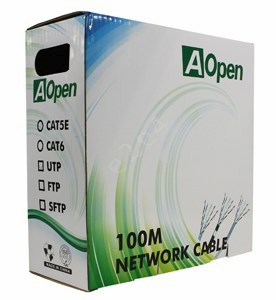 Витая пара UTP кат5e 4 пары CCA 100м внутренний белый AOpen ANC5141 2100₽