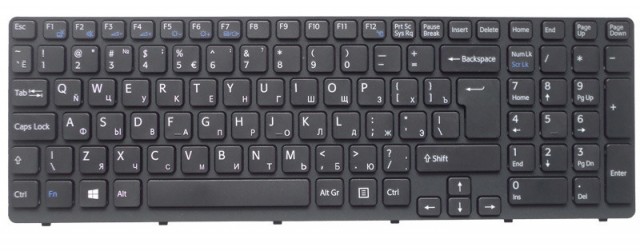 

Клавиатура Pitatel для Sony Vaio SVE15/SVE17 RU, черная (KB-388R), KB-388R
