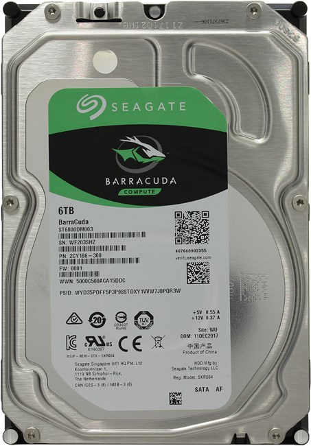 Жесткий диск (HDD) Seagate 6Tb Barracuda, 3.5