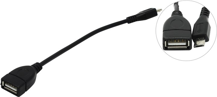 

Кабель-переходник OTG VCOM MicroUSB USB-Af CU280, Черный