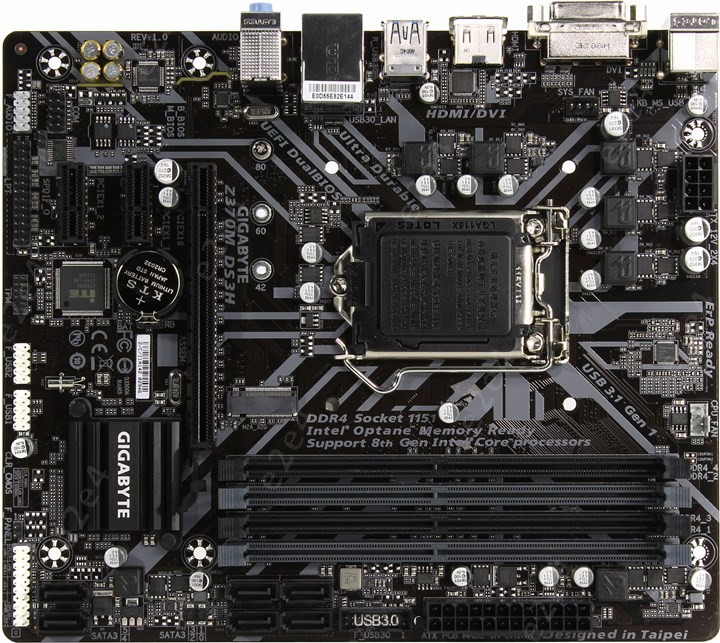 Материнская плата GIGABYTE Z370M DS3H, Socket1151v2, Intel Z370, mATX