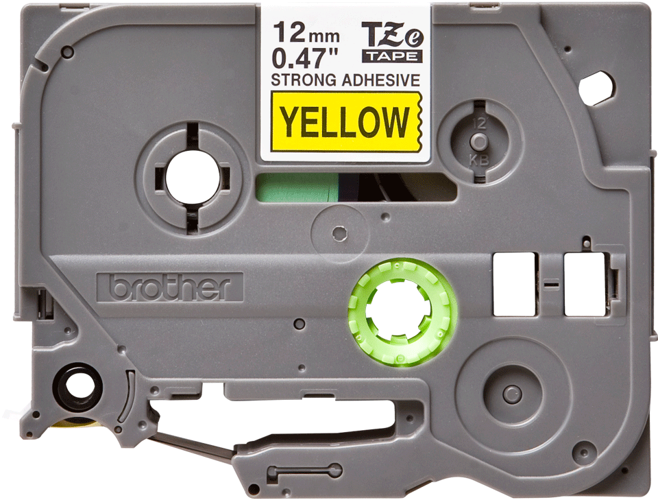 Кассета с наклейками Brother TZe-S631, 1.2 см x 8 м, черный на желтом