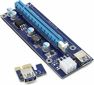 Адаптер райзер (RiserCard) PCI-Ex1(M)-PCI-Ex16(F), Espada (EPCIeKit)