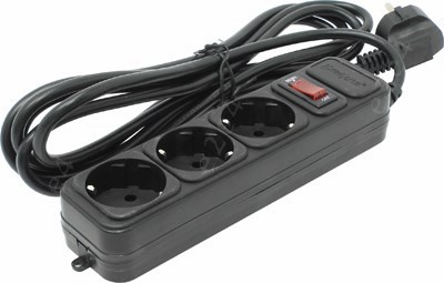 Сетевой фильтр ExeGate SP-3-3B, 3-розетки, 3 м, черный
