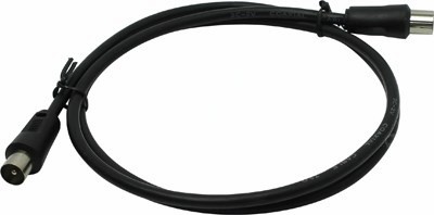 

Кабель TV(M)-TV(F), 1 м, черный Telecom