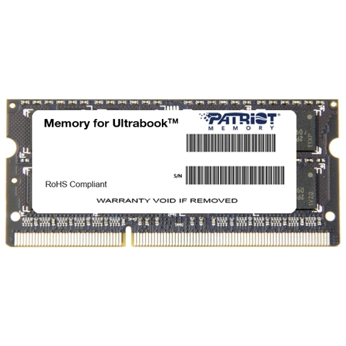 

Память DDR3L SODIMM 4Gb, 1333MHz, CL9, 1.35 В, Patriot Memory, Signature (PSD34G1333L2S), PSD34G1333L2S