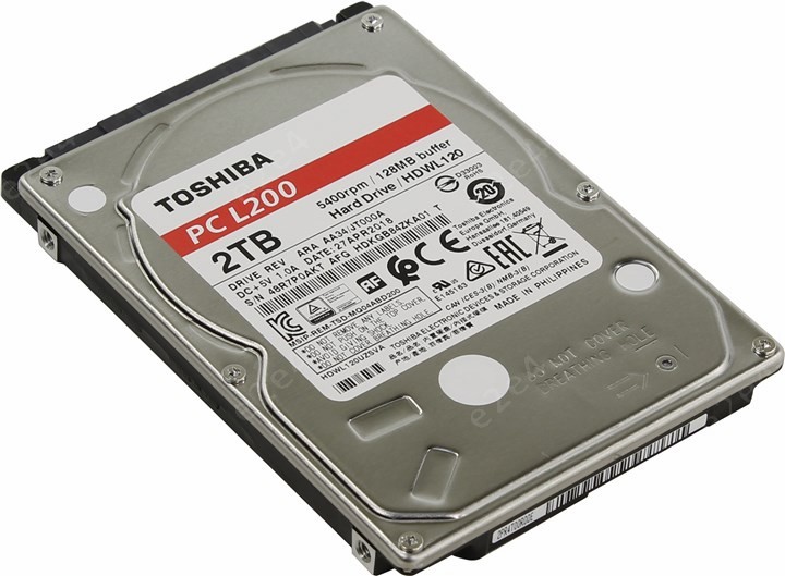 

Жесткий диск (HDD) Toshiba 2Tb L200, 2.5", 5400rpm, 128Mb, SATA3 (HDWL120UZSVA)