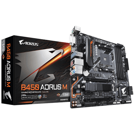 Материнская плата GIGABYTE B450 AORUS M, SocketAM4, AMD B450, mATX