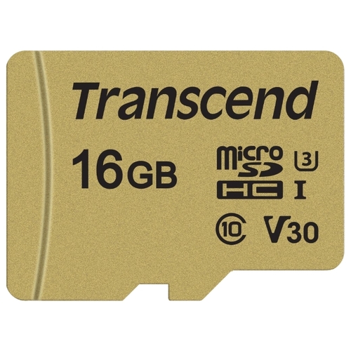 Карта памяти 16Gb microSDHC Transcend Class 10 UHS-I U3 V30 + адаптер