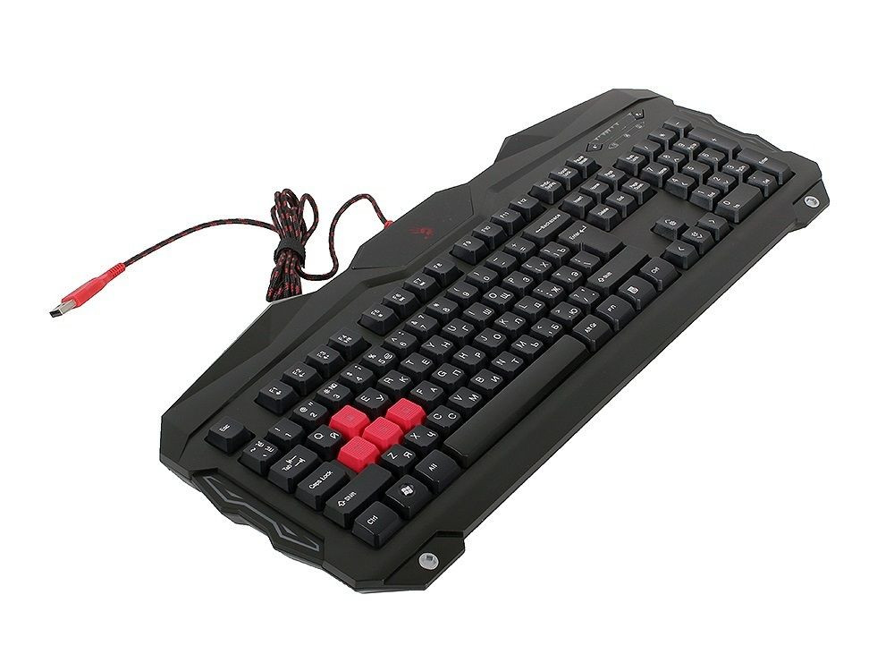

Клавиатура проводная A4Tech B210, мембранная, подсветка, USB, черный, B210