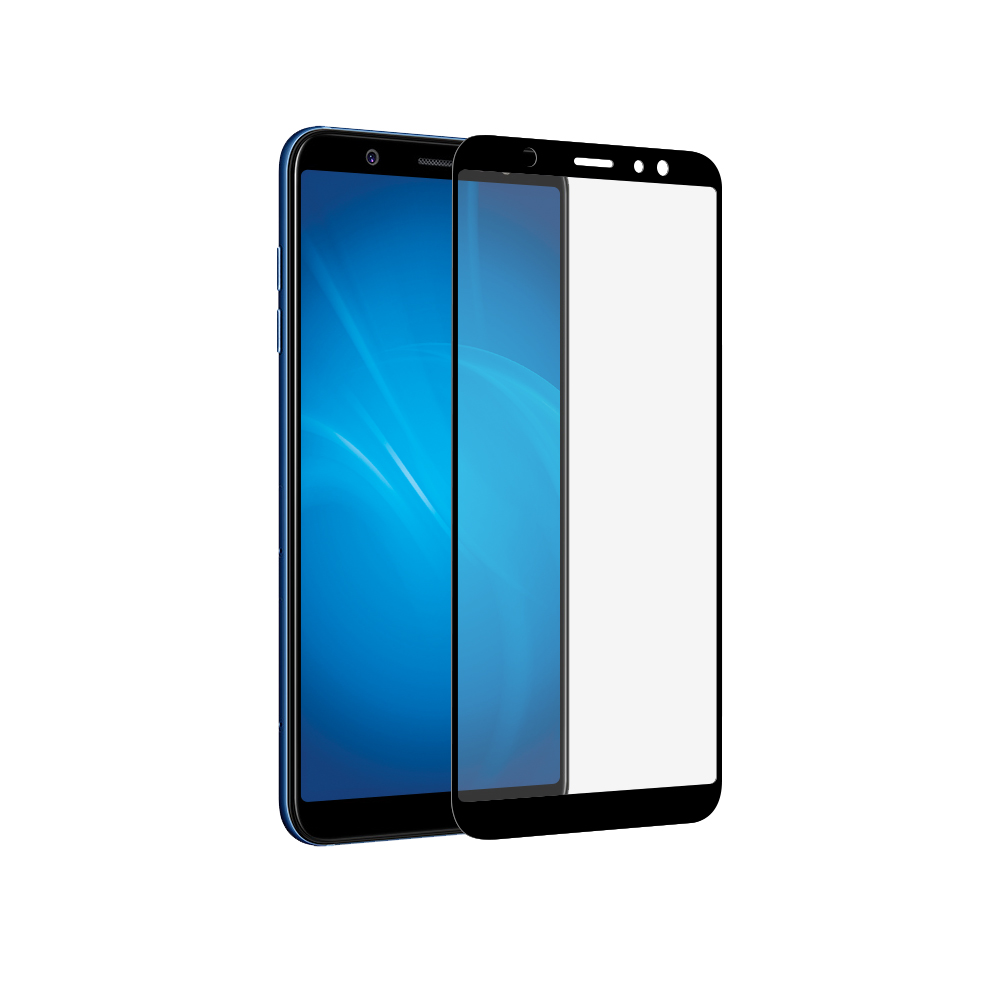 

Защитное стекло DF для смартфона Samsung Galaxy A6 Plus (2018)у ударопрочное, fullscreen, , с черной рамкой (sColor-40)