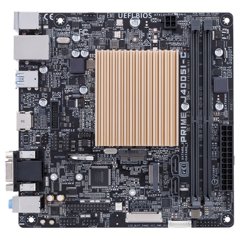 

Материнская плата ASUS PRIME J4005I-C, SoC, Intel J4005, встроен в мат.плату, 2xDDR4 UDIMM, 2SATA3, 7.1-ch, GLAN, 2 USB 3.0, 4 USB 3.1, VGA, HDMI, thin mini-ITX, Retail, PRIME J4005I-C