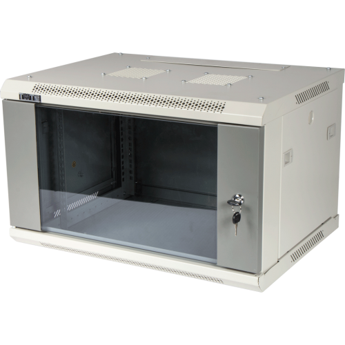 Шкаф телекоммуникационный настенный 12U 600x600 мм, стекло, серый, разборный, Lanmaster Pro TWT-CBWPG-12U-6X6-GY