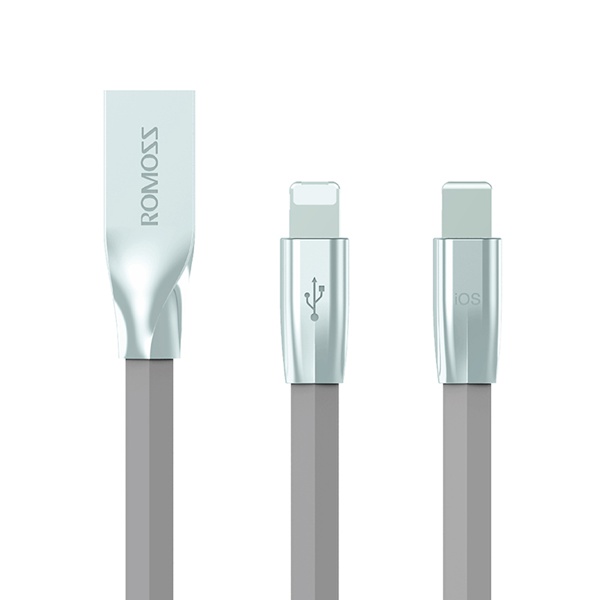 

Кабель USB2.0(Am)-Lightning 8-pin/microUSB, ROMOSS, 1m, серый (CB22c-26G-03)