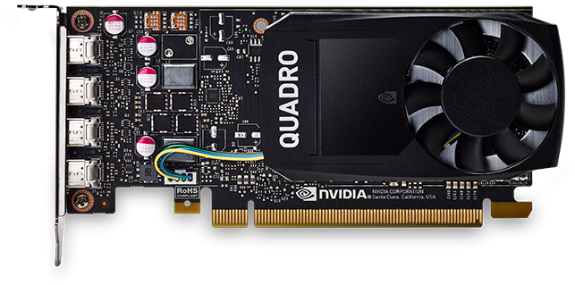 Видеокарта DELL NVIDIA Quadro P1000, 4Gb DDR5, 128bit, PCI-E, 4miniDP, Bulk (490-BDXO)