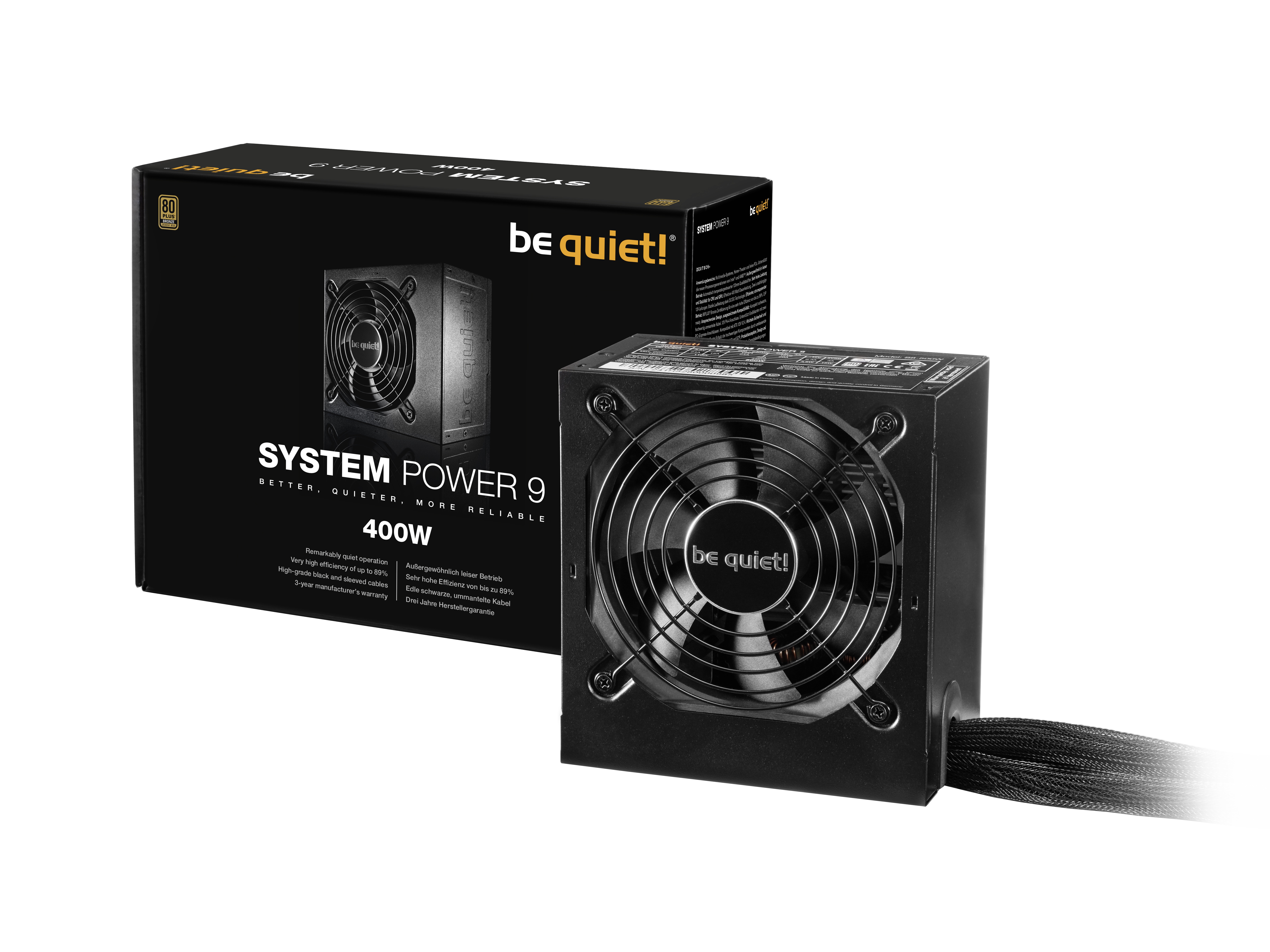 

Блок питания 400Вт ATX be quiet! System Power 9, 120 мм, 80 Plus Bronze (BN245), System Power 9