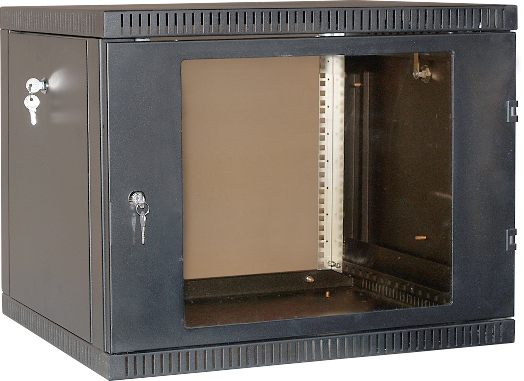 

Шкаф телекоммуникационный настенный 15U 600x520 мм, стекло/металл, черный, разборный, NT WALLBOX 15-65 B, 15-65 B