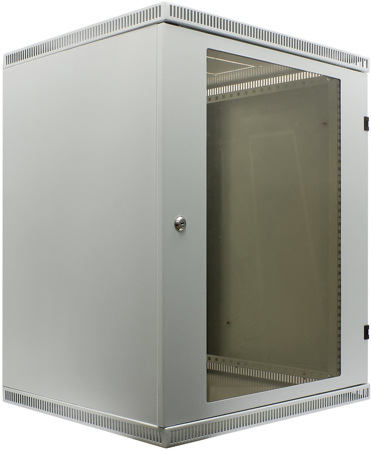 Шкаф телекоммуникационный настенный 15U 600x520 мм, стекло/металл, серый, разборный, NT WALLBOX LIGHT 15-65 G (176980)