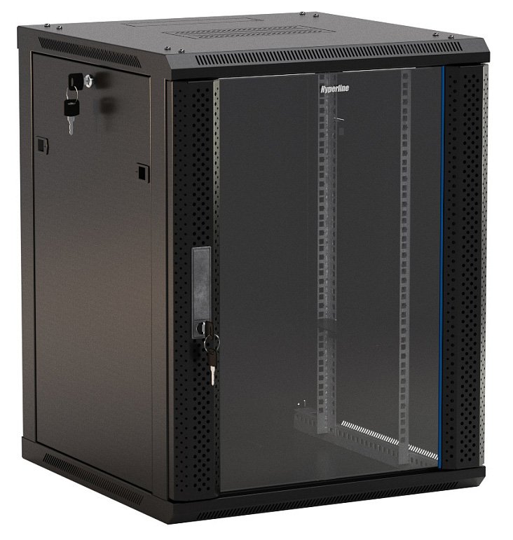 

Шкаф телекоммуникационный настенный 22U 600x600 мм, стекло, черный, разборный, Hyperline TWB TWB-FC-2266-GP-RAL9004, TWB-FC-2266-GP-RAL9004