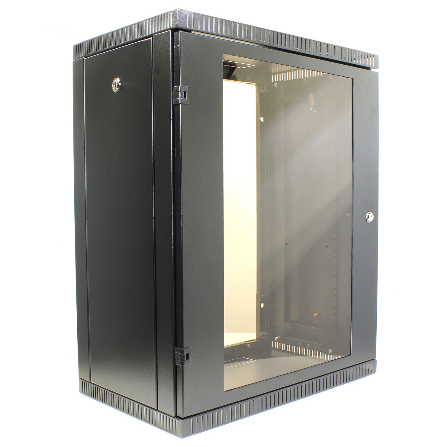 Шкаф телекоммуникационный настенный 15U 600x350 мм, стекло/металл, черный, разборный, NT WALLBOX 15-63 B (084701)