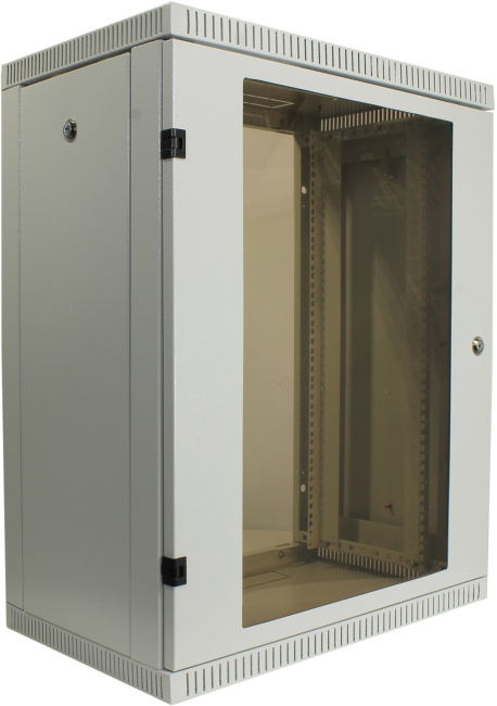 Шкаф телекоммуникационный настенный 15U 600x350 мм, стекло/металл, серый, разборный, NT WALLBOX 15-63 G (084700)