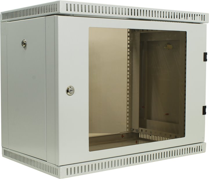 Шкаф телекоммуникационный настенный 9U 260x350 мм, стекло/металл, серый, разборный, NT WALLBOX 9-63 G (084689)