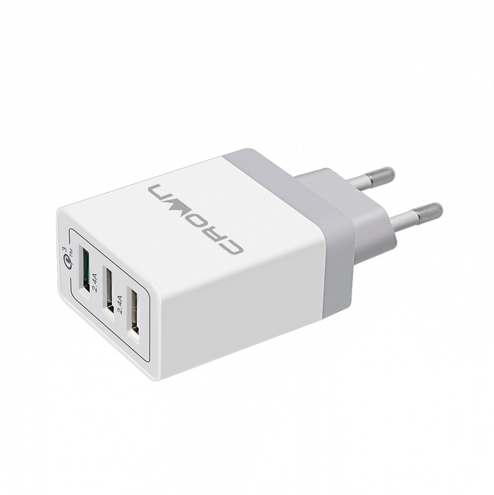 

Сетевое зарядное устройство Crown CMWC-3083F, 3USB, Quick Charge, 3A, белый, CMWC-3083F