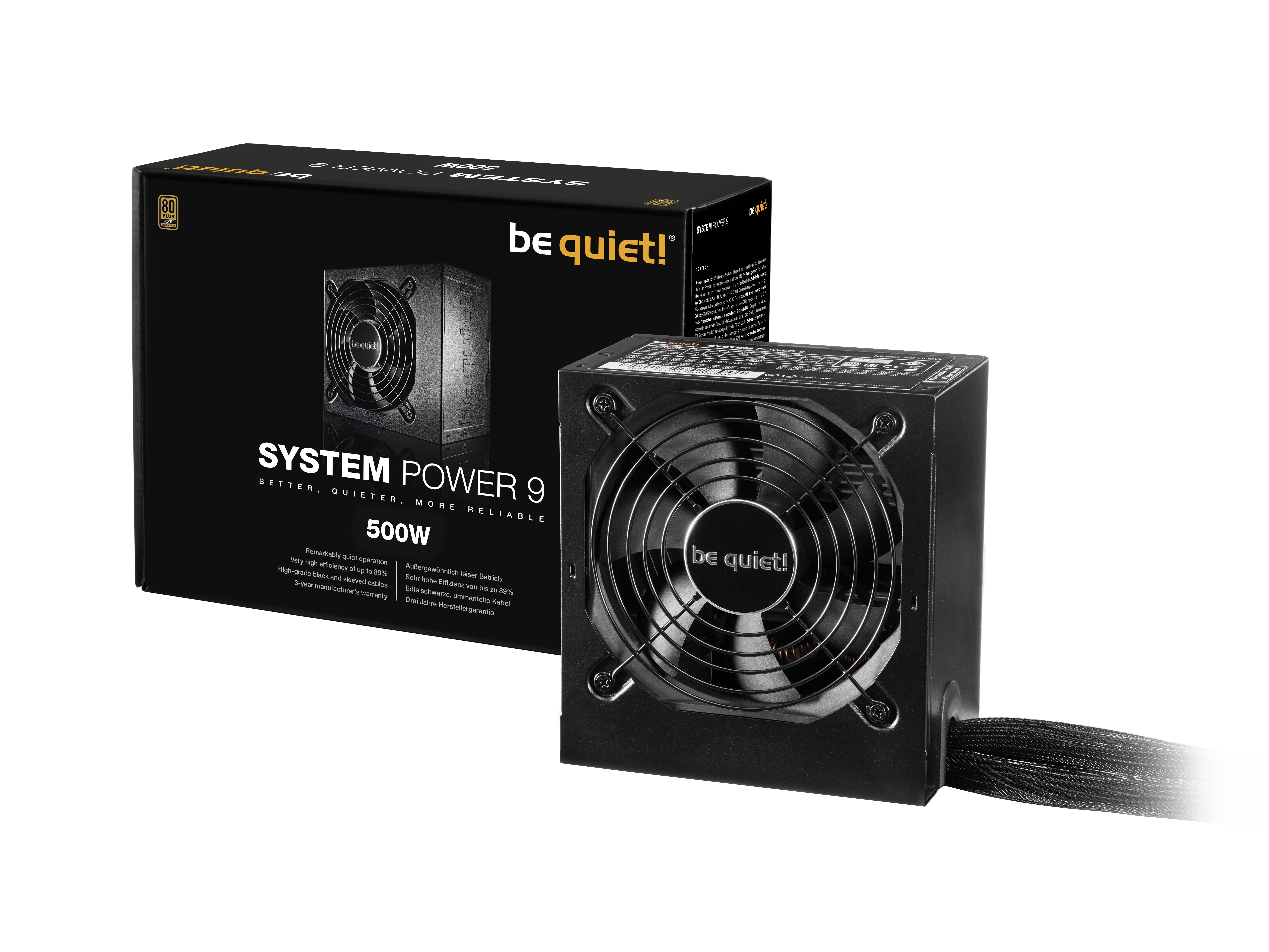 

Блок питания 500Вт ATX be quiet! System Power 9, 120 мм, 80 Plus Bronze (BN246), System Power 9