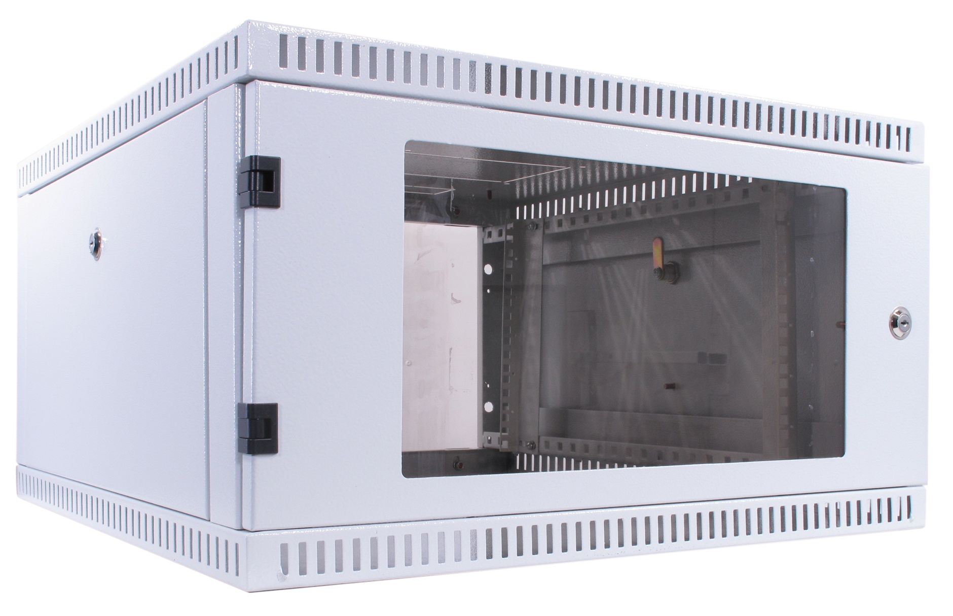 Шкаф телекоммуникационный настенный 6U 600x650 мм, стекло/металл, серый, разборный, NT WALLBOX 6-66 G (084687)