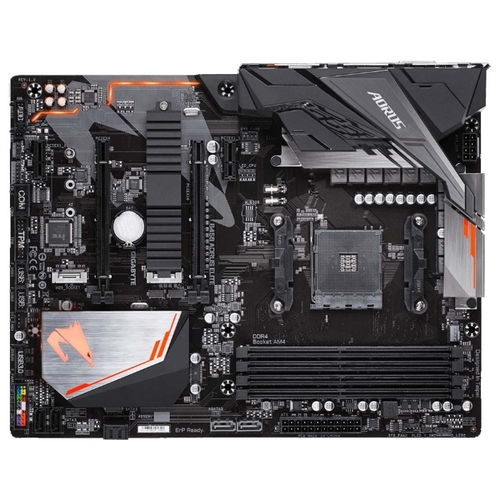 

Материнская плата GIGABYTE B450 AORUS ELITE , SocketAM4, AMD B450, 4xDDR4, 2PCI-Ex16, 6SATA3, 7.1-ch, GLAN, 6USB 3.1, DVI, HDMI, ATX, Retail, B450