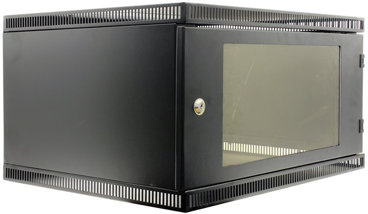 Шкаф телекоммуникационный настенный 6U 600x520 мм, стекло/металл, черный, разборный, NT WALLBOX LIGHT 6-65 B (176961)