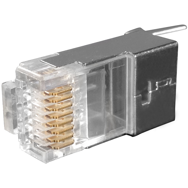 Коннектор RJ-45 (8P8C) Cat.6, экранированный, со вставкой, Hyperline (PLUG-8P8C-UV-C6-TW-SH)