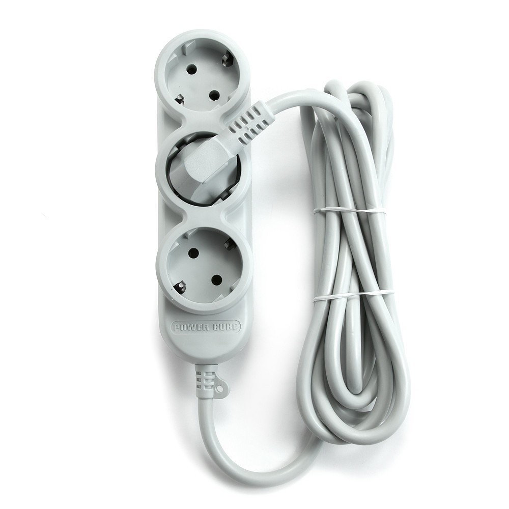 Удлинитель PowerCube, 5-розеток, 3м, серый (PC-Y-5-32-3)