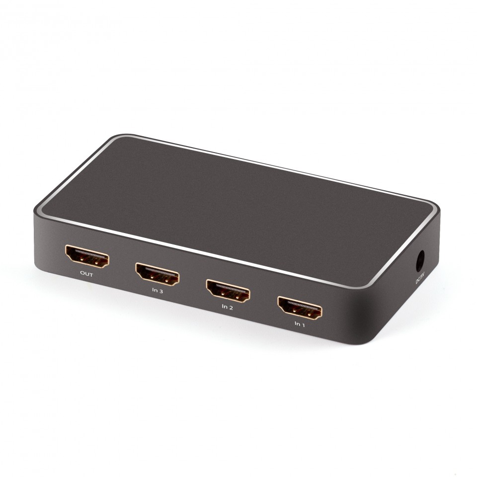 Переключатель HDMI Greenconnect GL-vA17, HDMI v2.0+USB Charge 3 к 1