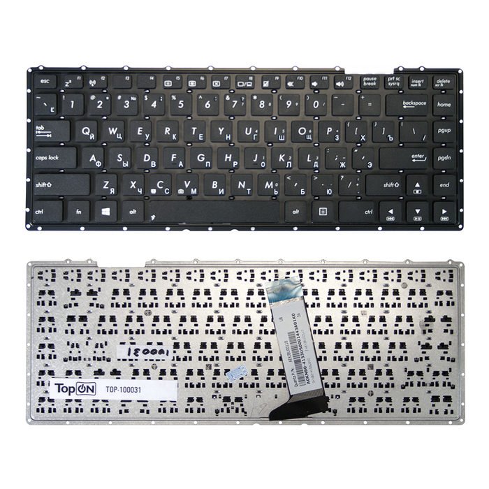 

Клавиатура TopON для Asus X451, A450, D451, F450, X452, X453 Series. Плоский Enter, черная, без рамки (TOP-100031), TOP-100031