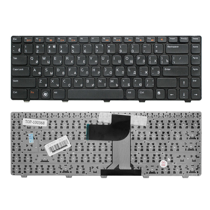 

Клавиатура TopON для Dell Inspiron M4040, M4110, M5040, Vostro 1540, 3350, 3550 Series. Плоский Enter, черная, с черной рамкой (TOP-100368), TOP-100368