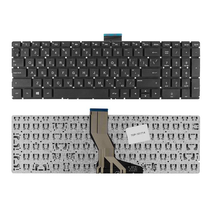 

Клавиатура TopON для HP Pavilion 15-ab, 15-ak, 5-z, 15-au, 15-ae, 17-g Series. Плоский Enter, черная, без рамки (KB-101714), KB-101714