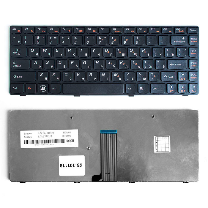 

Клавиатура TopON для Lenovo IdeaPad B480, G480, Z380, Z480 Series. Плоский Enter, черная, с черной рамкой (KB-101118), KB-101118