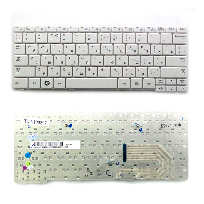 

Клавиатура TopON для Samsung N140, N143, N148, N150, NB20, NB30 Series. Плоский Enter, белая, без рамки (TOP-100297), TOP-100297