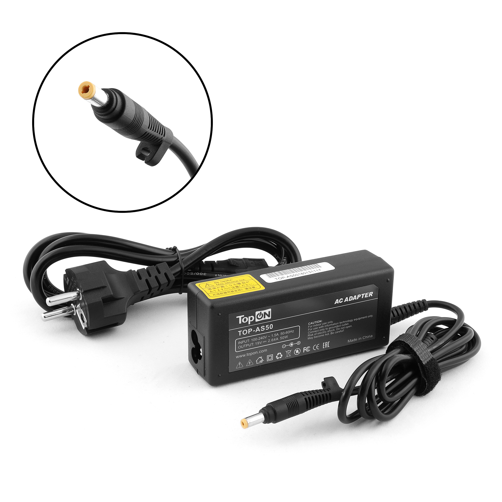 

Адаптер питания TopON для Asus A1, A1000, F7, F74, L1, M1, S2, S3, T9, Z2 Series. 19V 2.64A (4.8x1.7mm) 50W (TOP-AS50), TOP-AS50