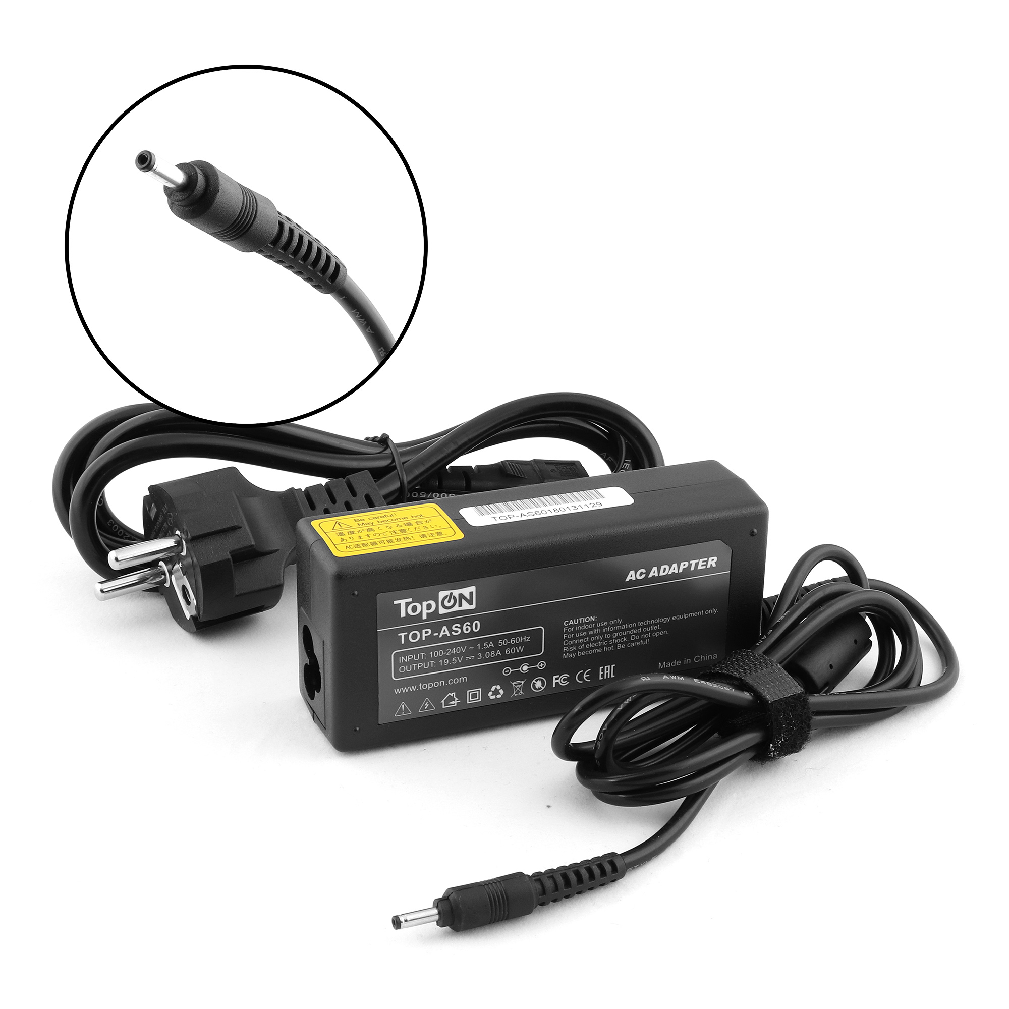 

Адаптер питания TopON для Asus Eee Slate B121, EP121, TF101, SL101 Series. 19.5V 3.08A (3.0x1.1 mm) 60W (TOP-AS60), TOP-AS60