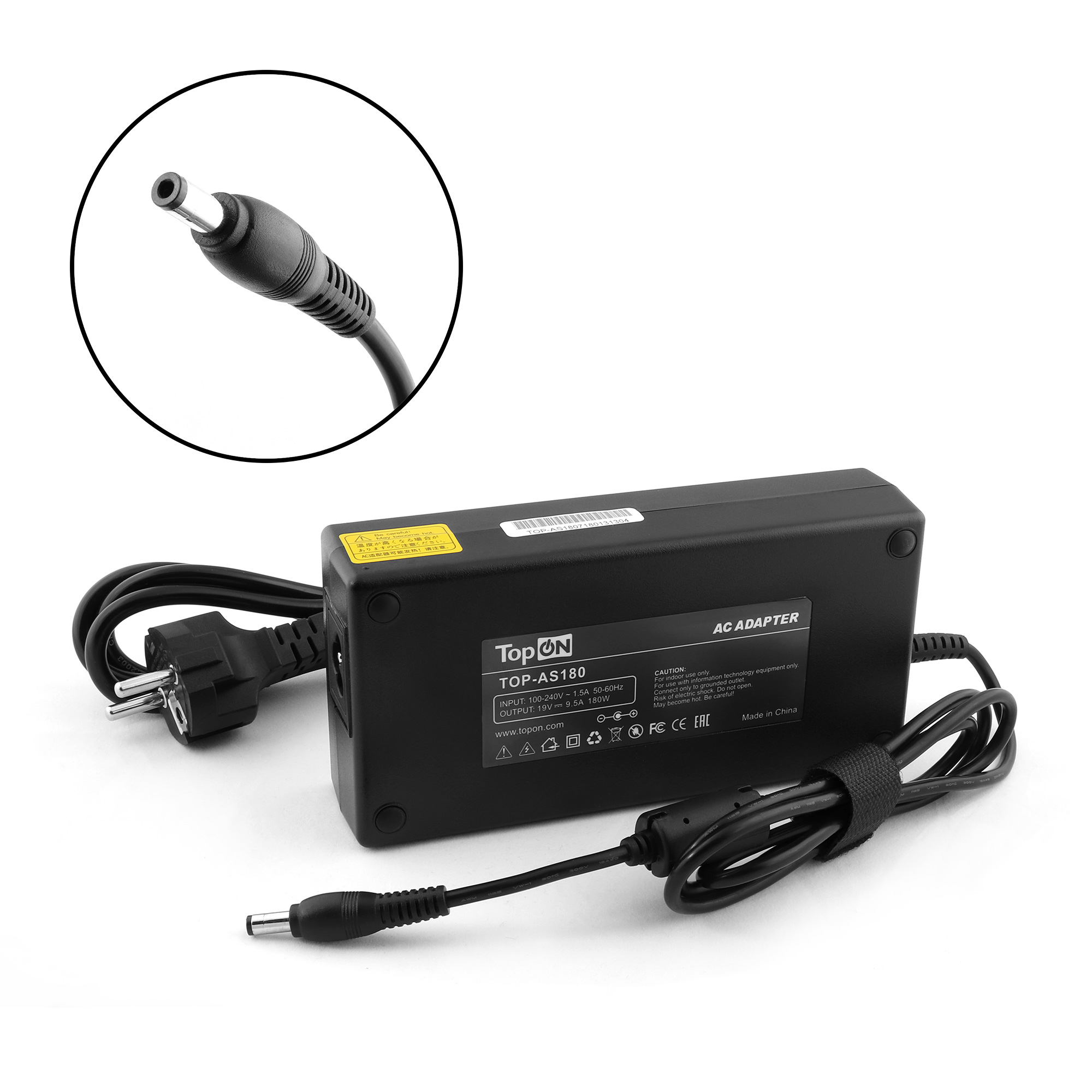 

Адаптер питания TopON для Asus ROG G53, G55, G70, G75, MSI Apache Pro Series. 19V 9.5A (5.5x2.5 mm) 180W (TOP-AS180), TOP-AS180