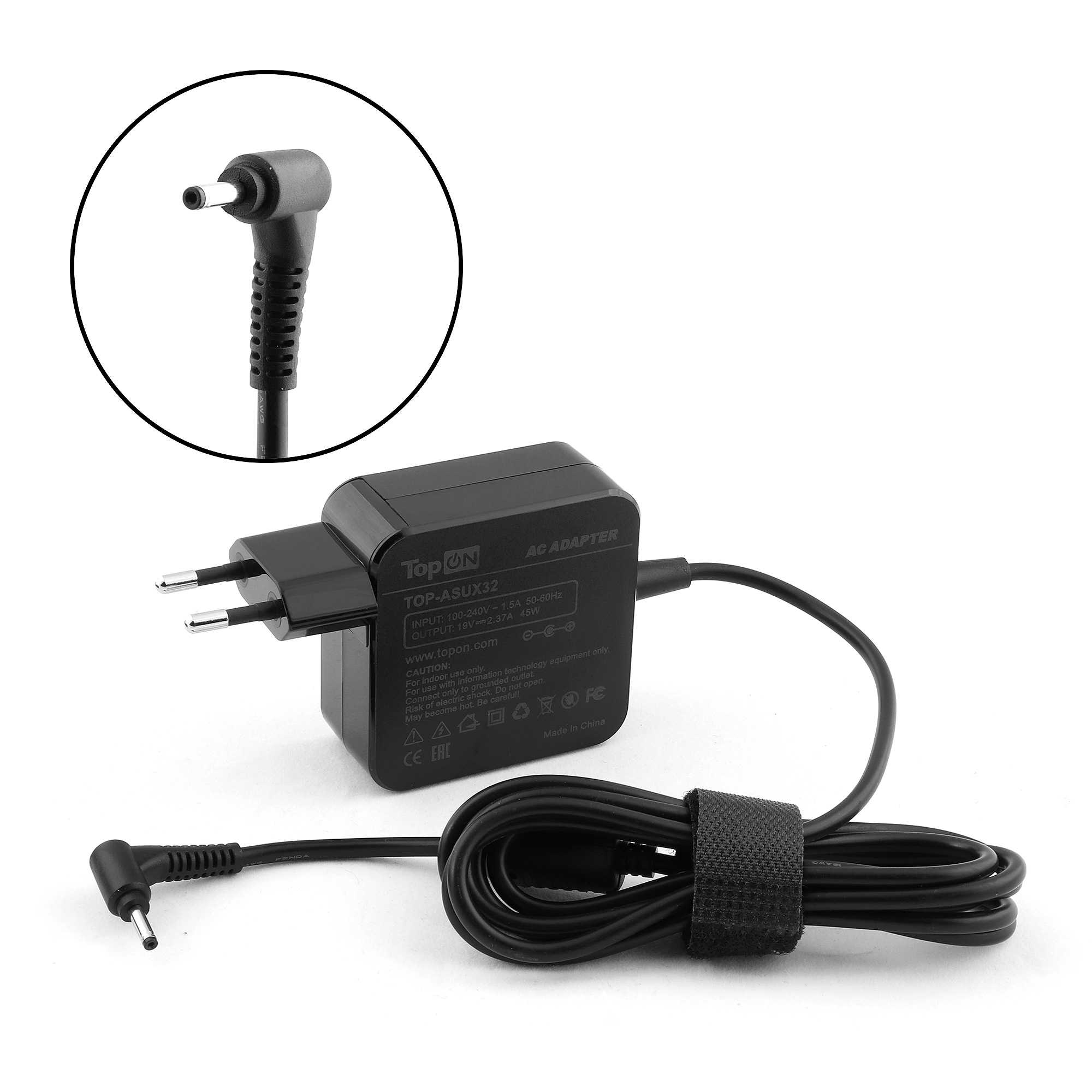 

Адаптер питания TopON для Asus Zenbook UX32, UX42, Acer Chromebook 14, Samsung NP530 Series. 19V 2.37A (3.0x1.1mm) 45W (TOP-ASUX32), TOP-ASUX32