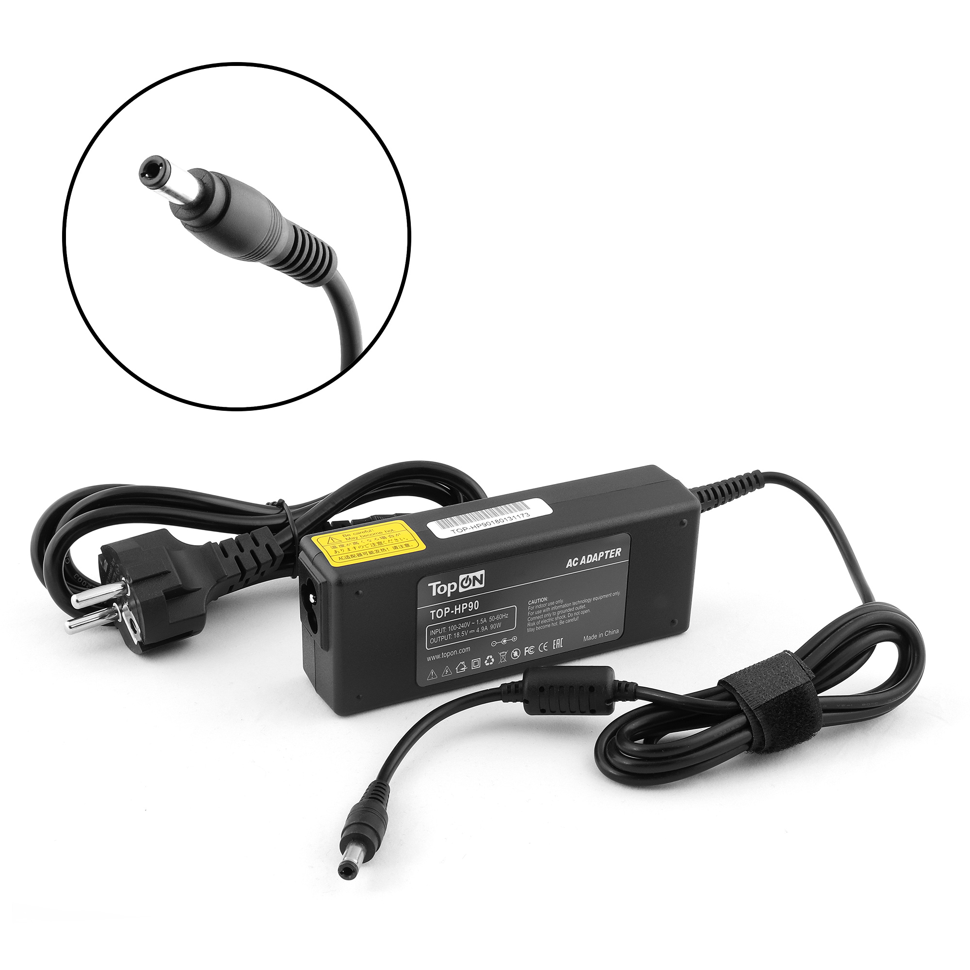 

Адаптер питания TopON для HP Compaq N180, nx9000, Pavilion n3000 Series. 18.5V 4.9A (5.5x2.5mm) 90W (TOP-HP90), TOP-HP90